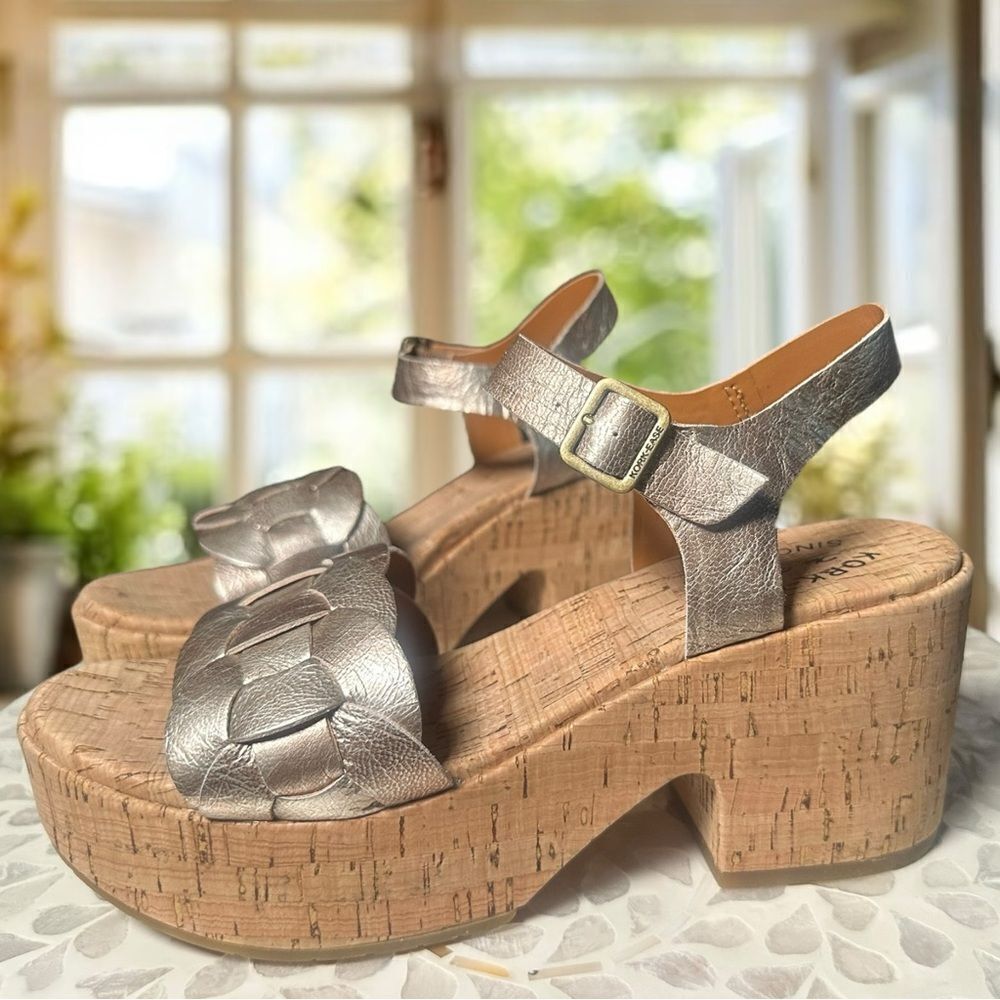 NEW KORK-EASE Women’s Tatiana Sandal Heel in light gold panna cotta Size 8 M - Picture 3 of 14